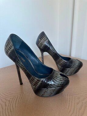 Sergio Rossi Snakeskin Cachet Pumps Vero Cuoio Blue Gradient